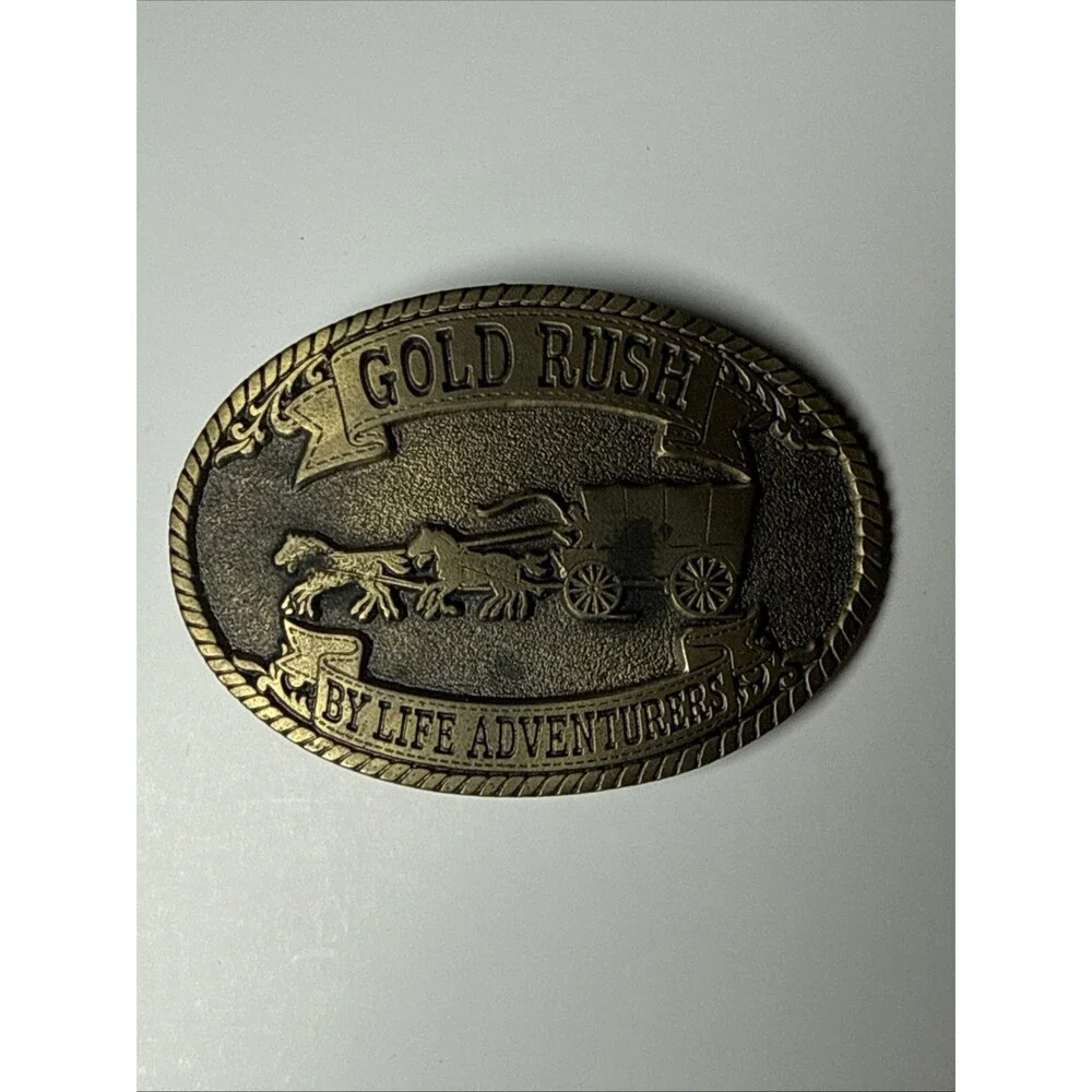 The Great American Buckle Co. Gold Rush By Life Adventures Vintage Belt Buckle